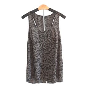 CHIC by Jacob Leopard Print Tank Top | Size M Brown Racerback Cami Blouse
